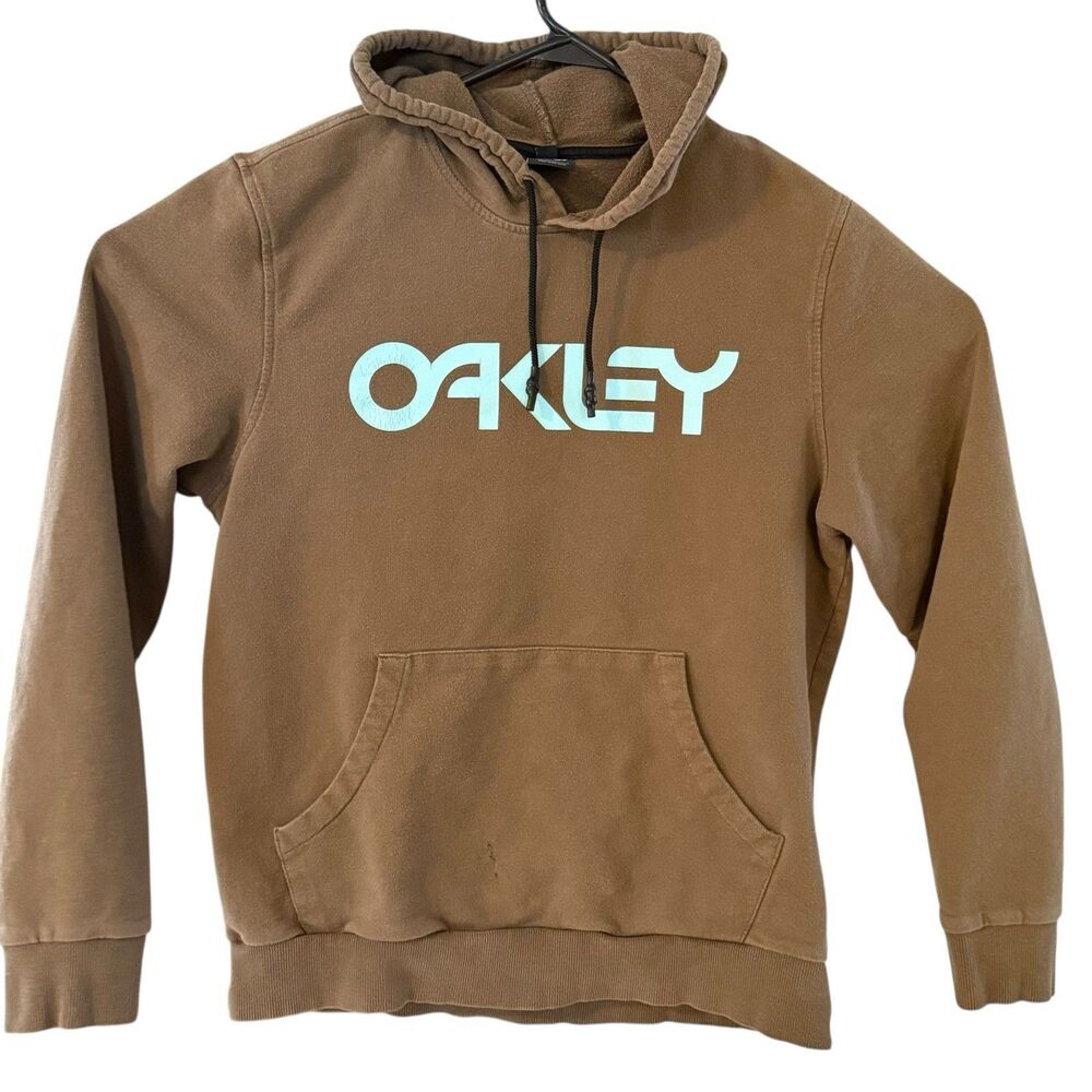Oakley Youth Size XL • (Mens Small) Brown Blue  Hoodie  Oakley Logo Graphics